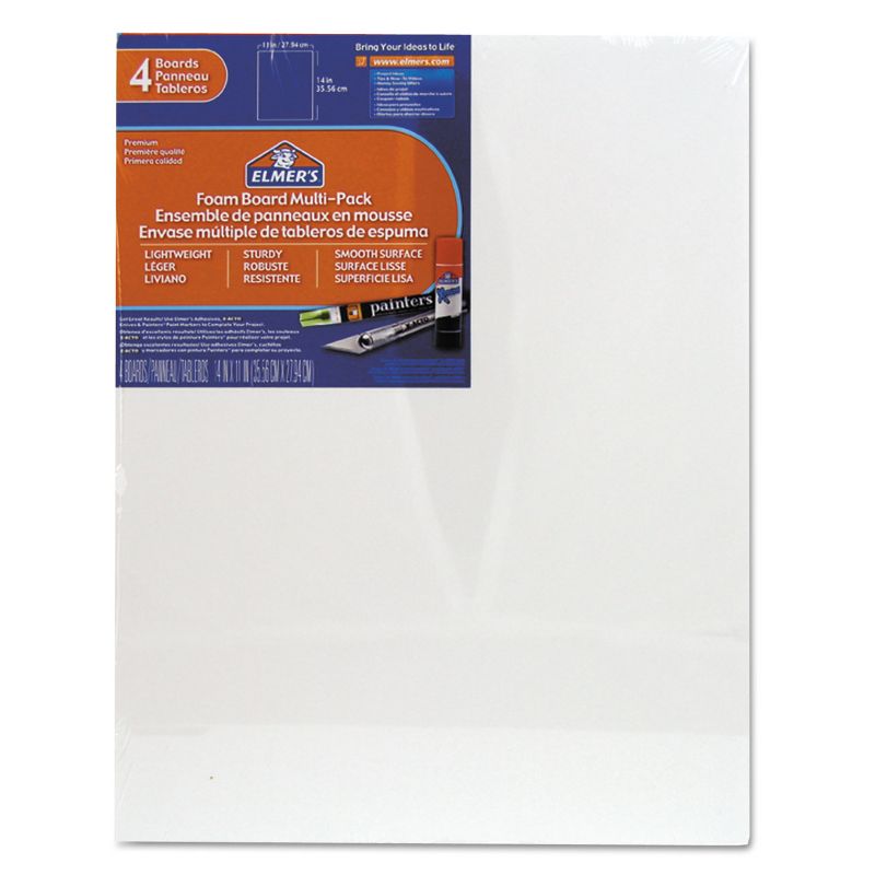 Elmers White Pre-Cut Foam Board Multi-Packs 11 x 14 4/PK 950021