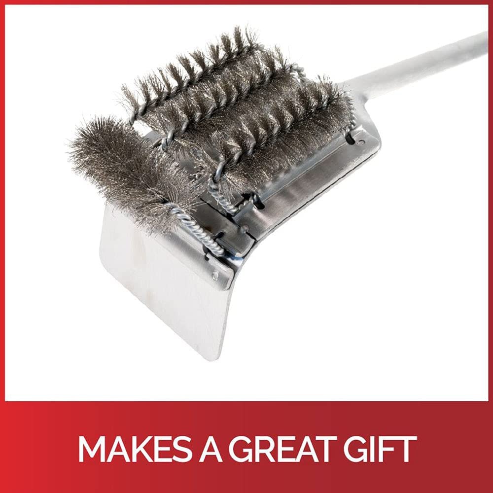 BBQ Dragon Brush 'N Rake Grill Brush Cleaner Accessory - Coal Rake Tools and Grill Scraper, Cleaning Stainless Steel & Cast Iron Barbecues, Metal Bristles