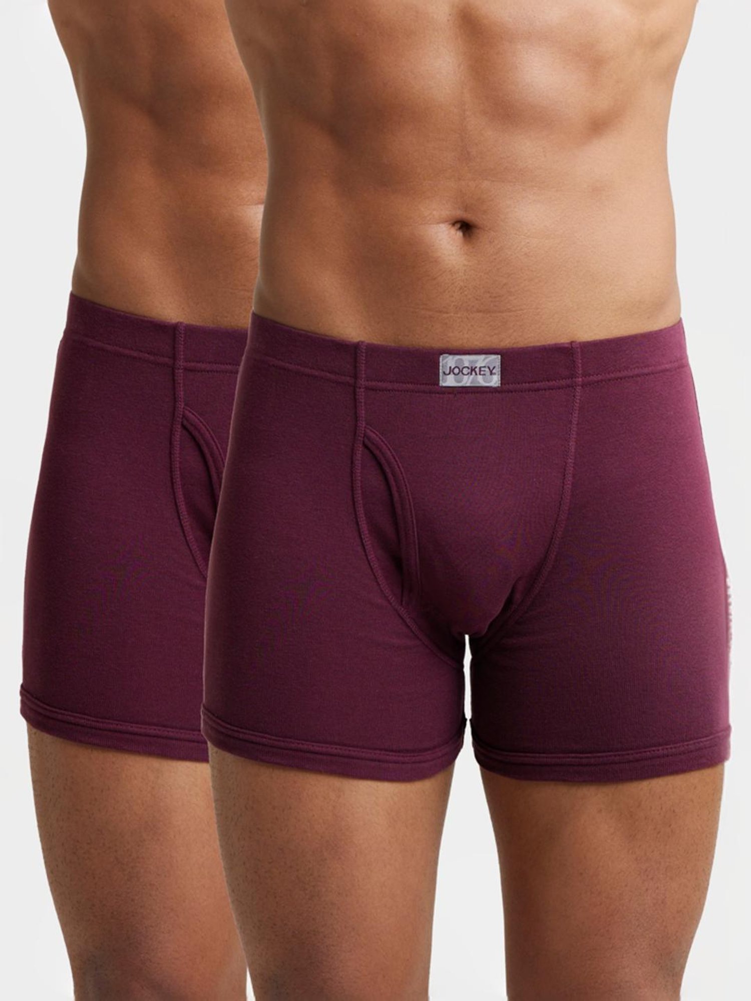 Jockey 8008 Men's Super Combed Cotton Rib Solid Boxer Brief with Concealed Waistband (Pack of 2)