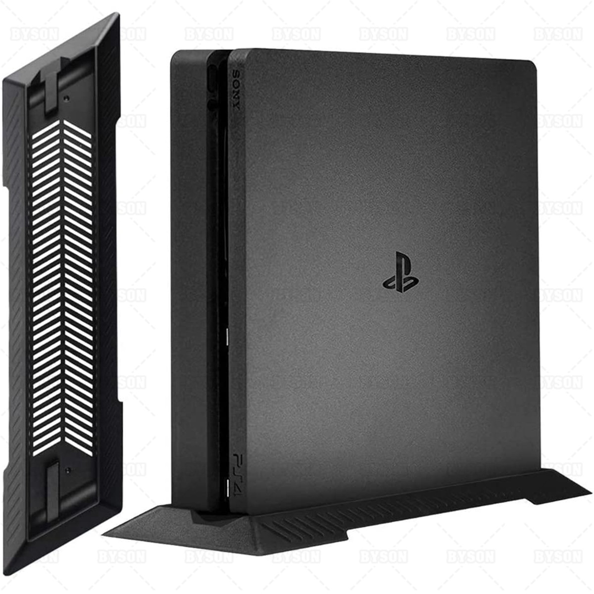 Ackmioxy PS4 Slim Vertical Stand for Playstation PS4 Slim Console with Built-in Cooling Vents and Non-Slip Feet Black