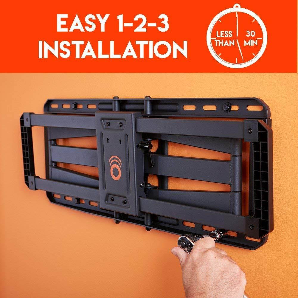 ECHOGEAR Full Motion Articulating TV Wall Mount Bracket 42"-80" TVs - Easy to Install On 16", 18" 24" Studs & Features Smooth Articulation, Swivel, Tilt - EGLF2