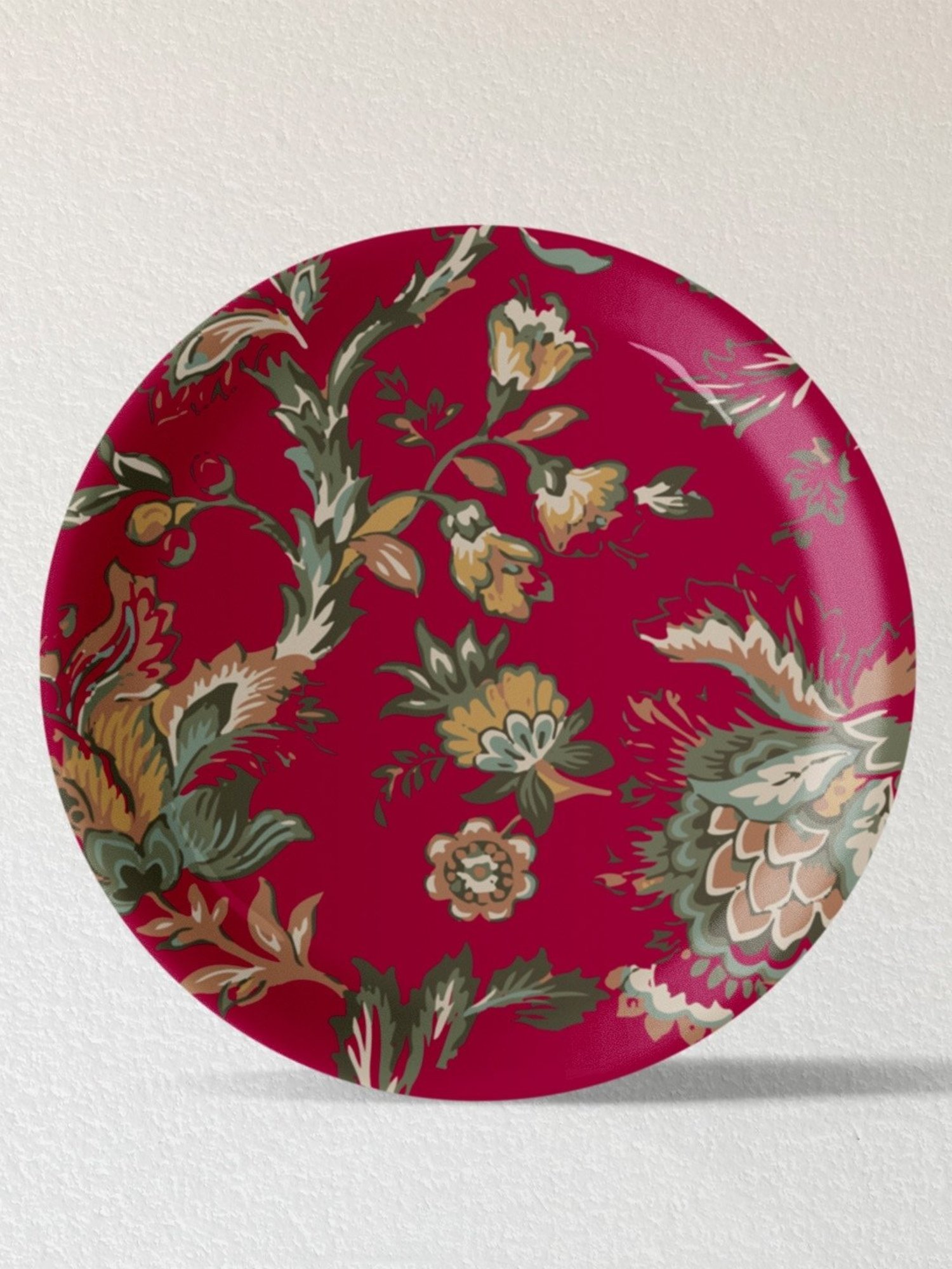 Nestroots Ethnic Floral Multicolor Porcelain Wall Plate