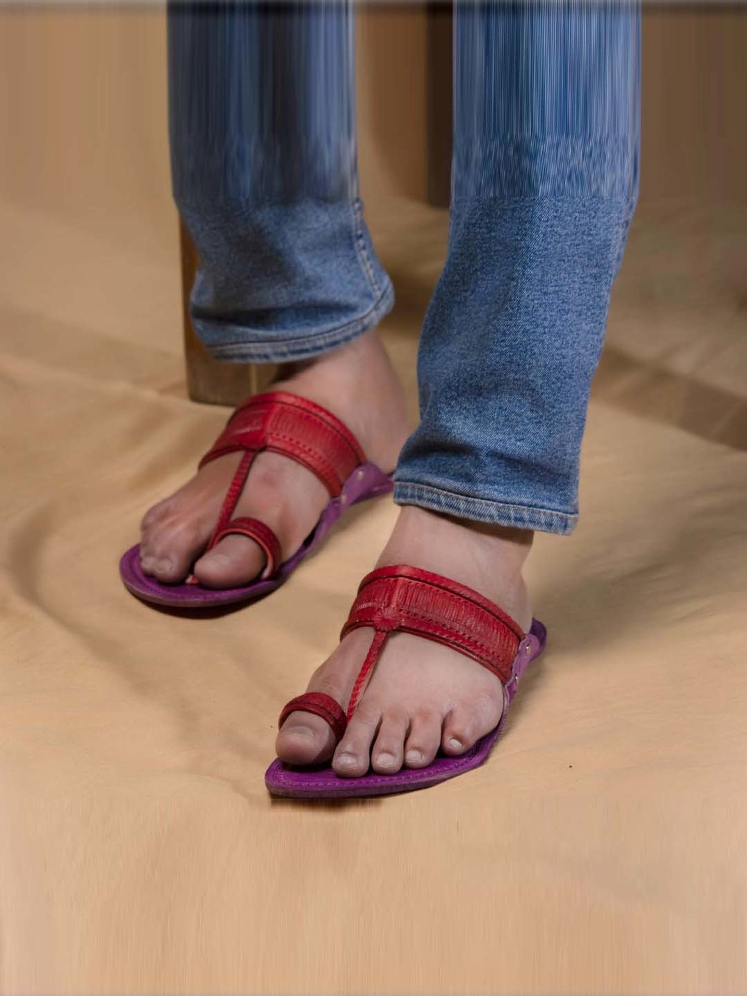 Kalapuri Men's Purple Kolhapuri Sandals