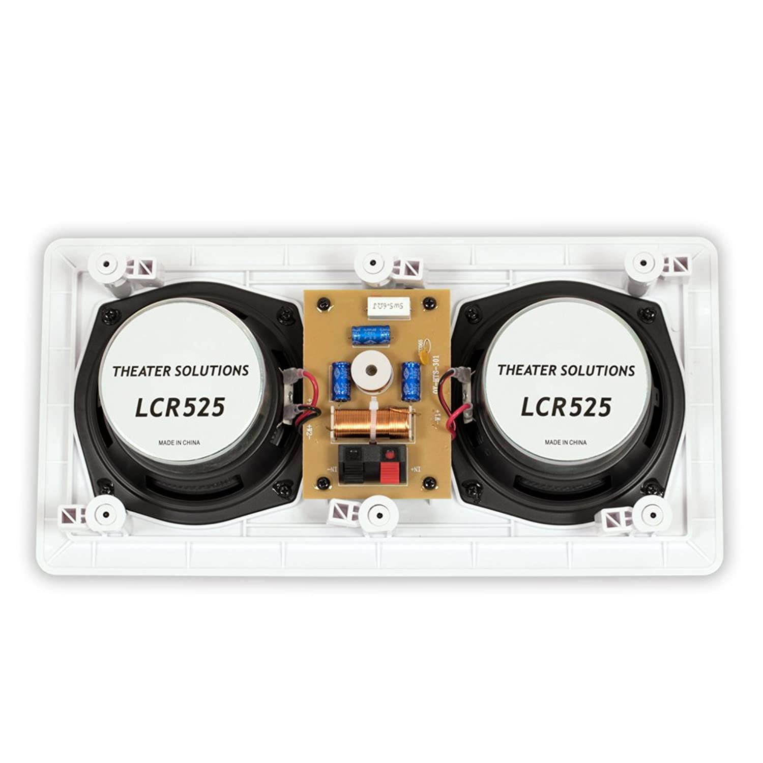 Theater Solutions LCR525 in Wall Speaker Compact Home Theater Center Channel, White