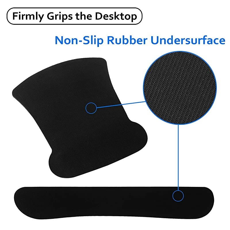Black Peony Mouse Pad with Wrist Support and Keyboard Wrist Rest Pad Set for Computers & Laptop, Made of Memory Foam, Soft and Breathable, Ergonomic Design, Non-Slip Rubber Base, Easy Typing