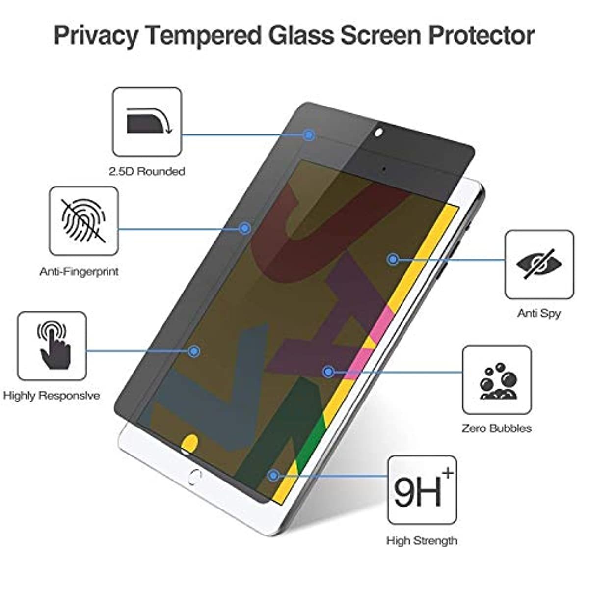 ProCase iPad 10.2 7th Generation 2019 Soft Slim Stand Smart Case Bundle with iPad 10.2 7th Gen 2019 Privacy Screen Protector