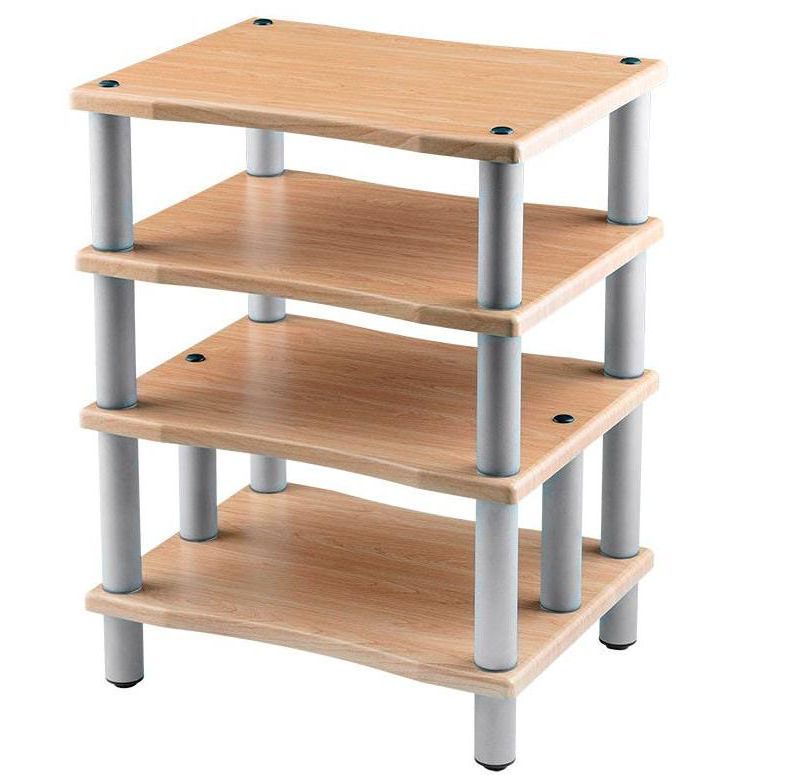 Monolith 4 Tier Audio Stand XL - Maple, Open Air Design, Each Shelf Supports Up to 75 lbs., Perfect Way to Organize AV Components