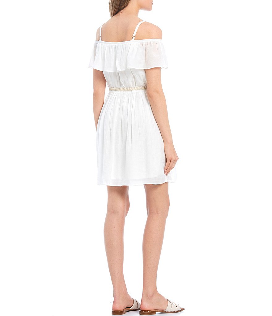 I.N. San Francisco Off-The-Shoulder Belted Dress