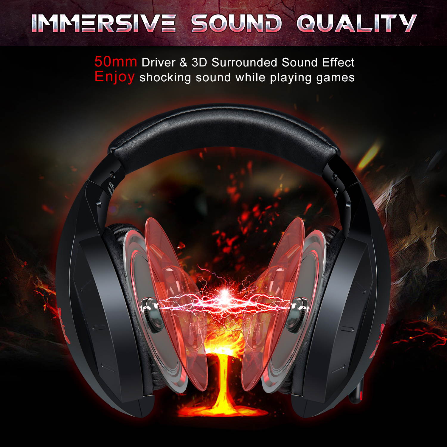 ONIKUMA K7 Gaming Headset Over-ear Dynamic Stereo Bass Sound Headset with Adjustable Headband Microphone for PS4 Xbox One PC