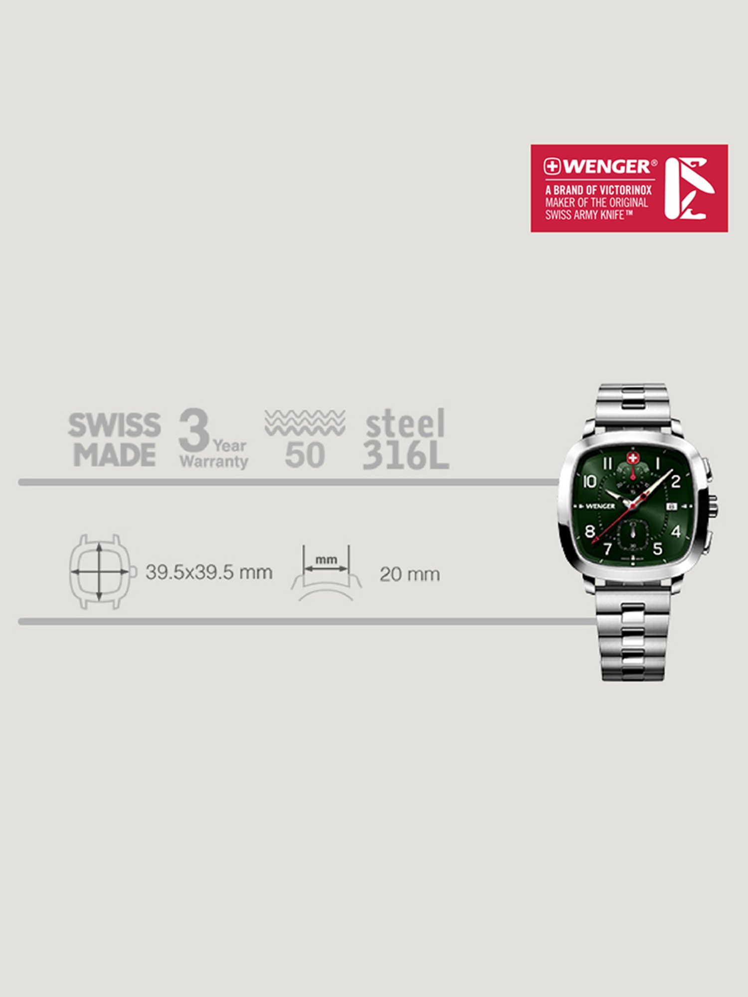 Wenger 01.1933.112 Chronograph Watch for Men