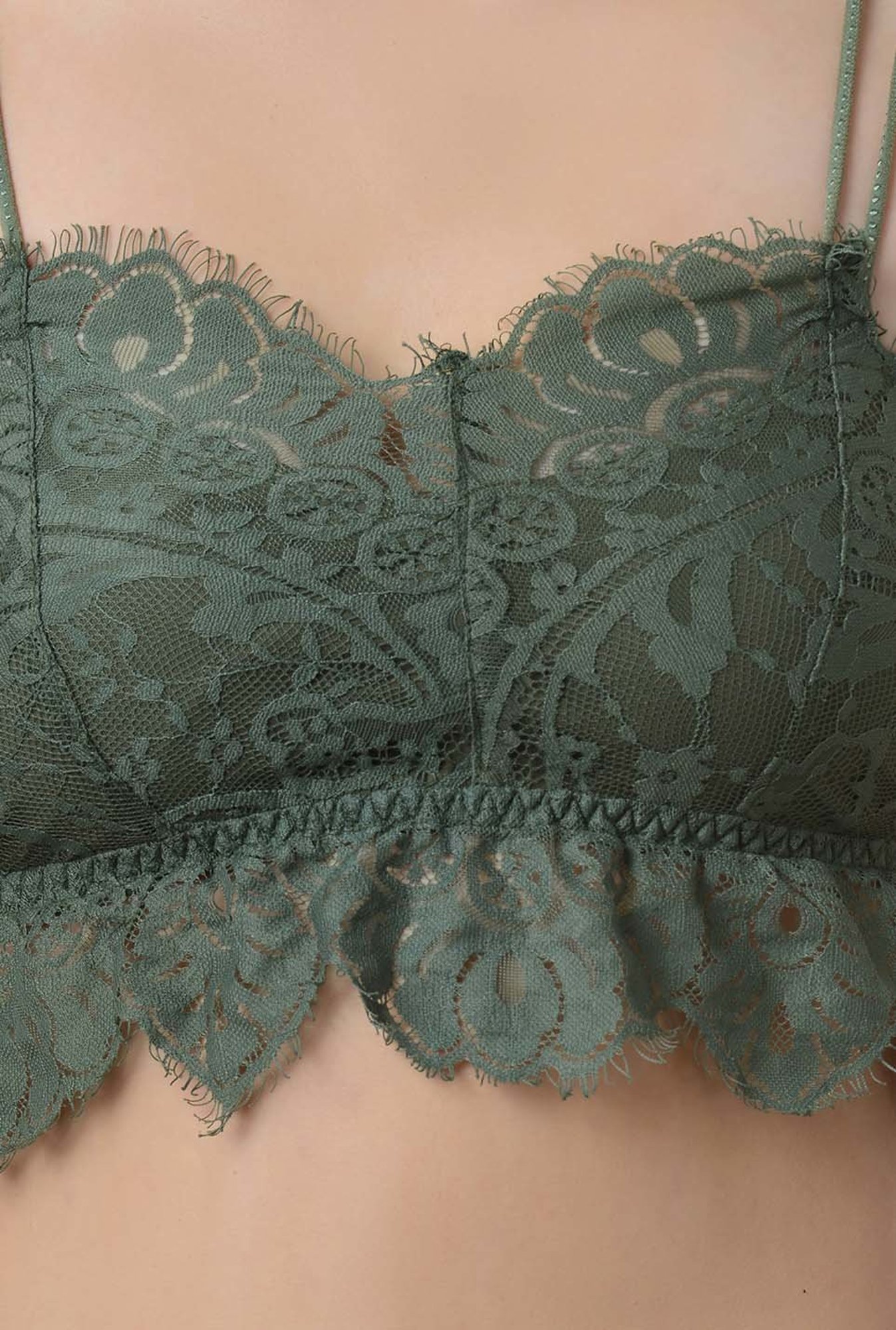 Da Intimo Olive Green Non Wired Non Padded Bralette