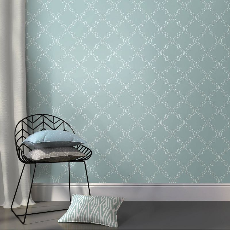 NuWallpaper Quatrefoil Peel & Stick Wallpaper Bay Blue