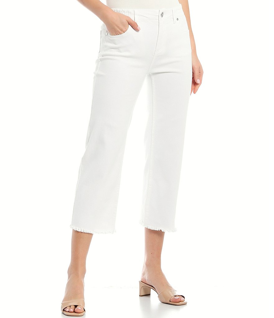 Sanctuary Nora Raw Hem Wide Leg Cropped Ankle Jeans