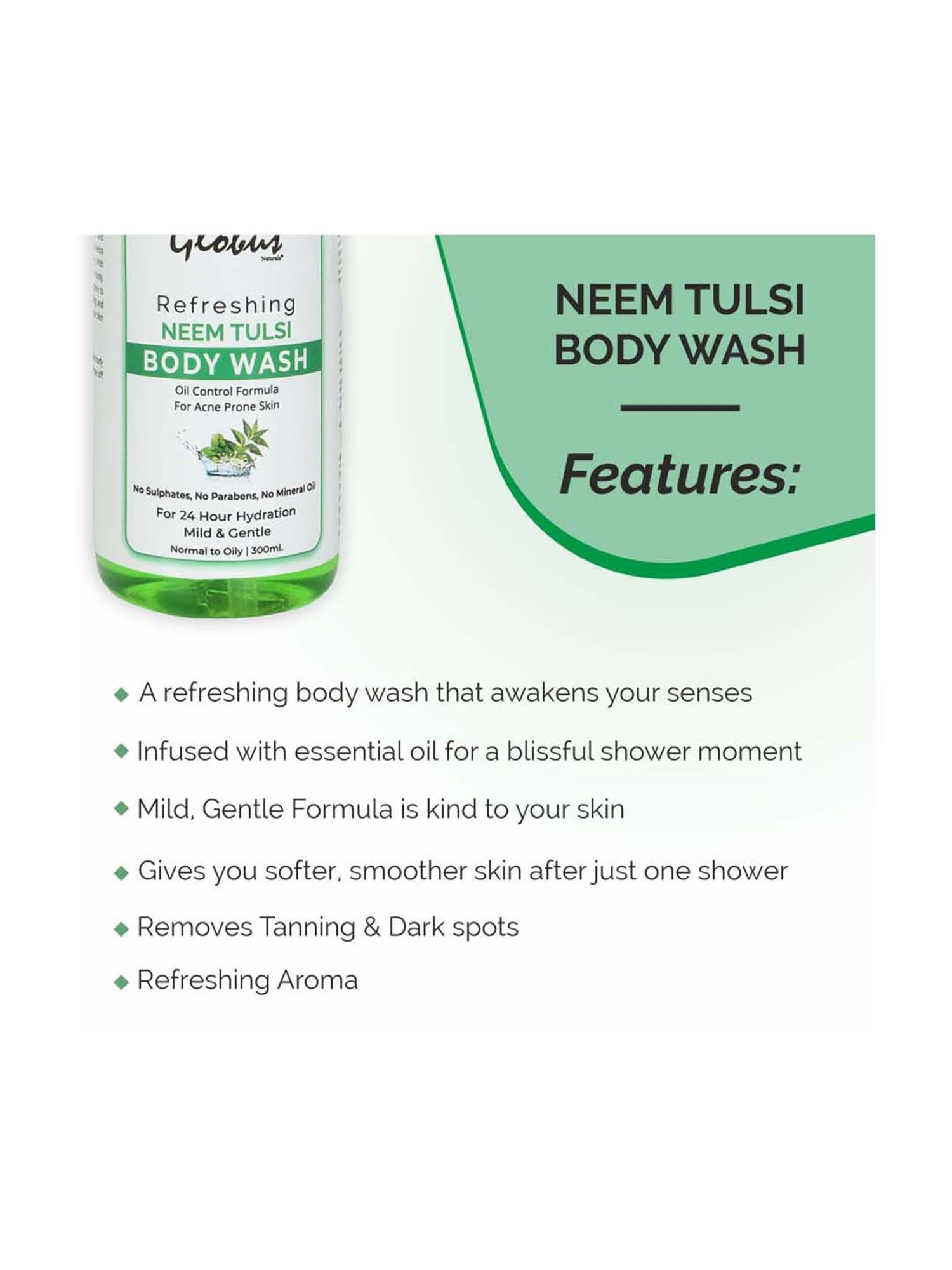 Globus Naturals Refreshing Neem Tulsi Body Wash - 300 ml