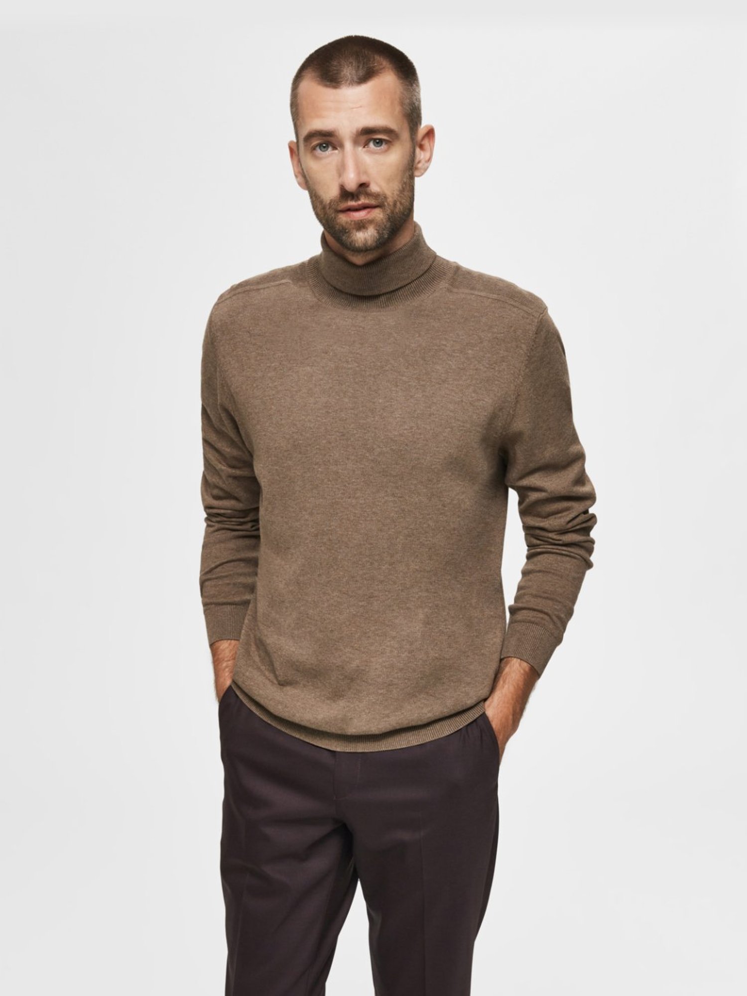 SELECTED HOMME Teak Cotton Regular Fit Pullover