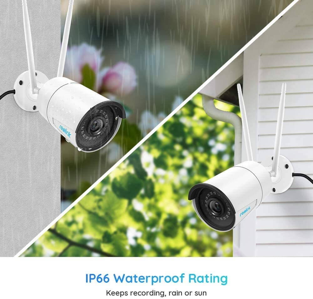 Security Camera, Reolink 4MP HD Plug-in WiFi Security Camera for Indoor Outdoor, 2.4/5Ghz WiFi, Night Vision, IP66 Waterproof, Motion Detection, Work with Google Assistant, Audio Recording, RLC-410W