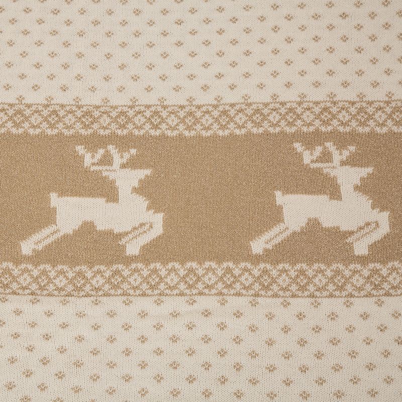 50" x 60" Knitted Acrylic Throw Blanket with Tassels Beige - Glitzhome