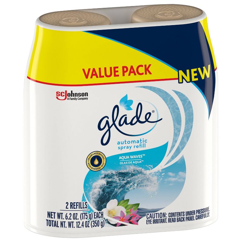 Glade Aqua Waves Automatic Spray Refill - 2ct