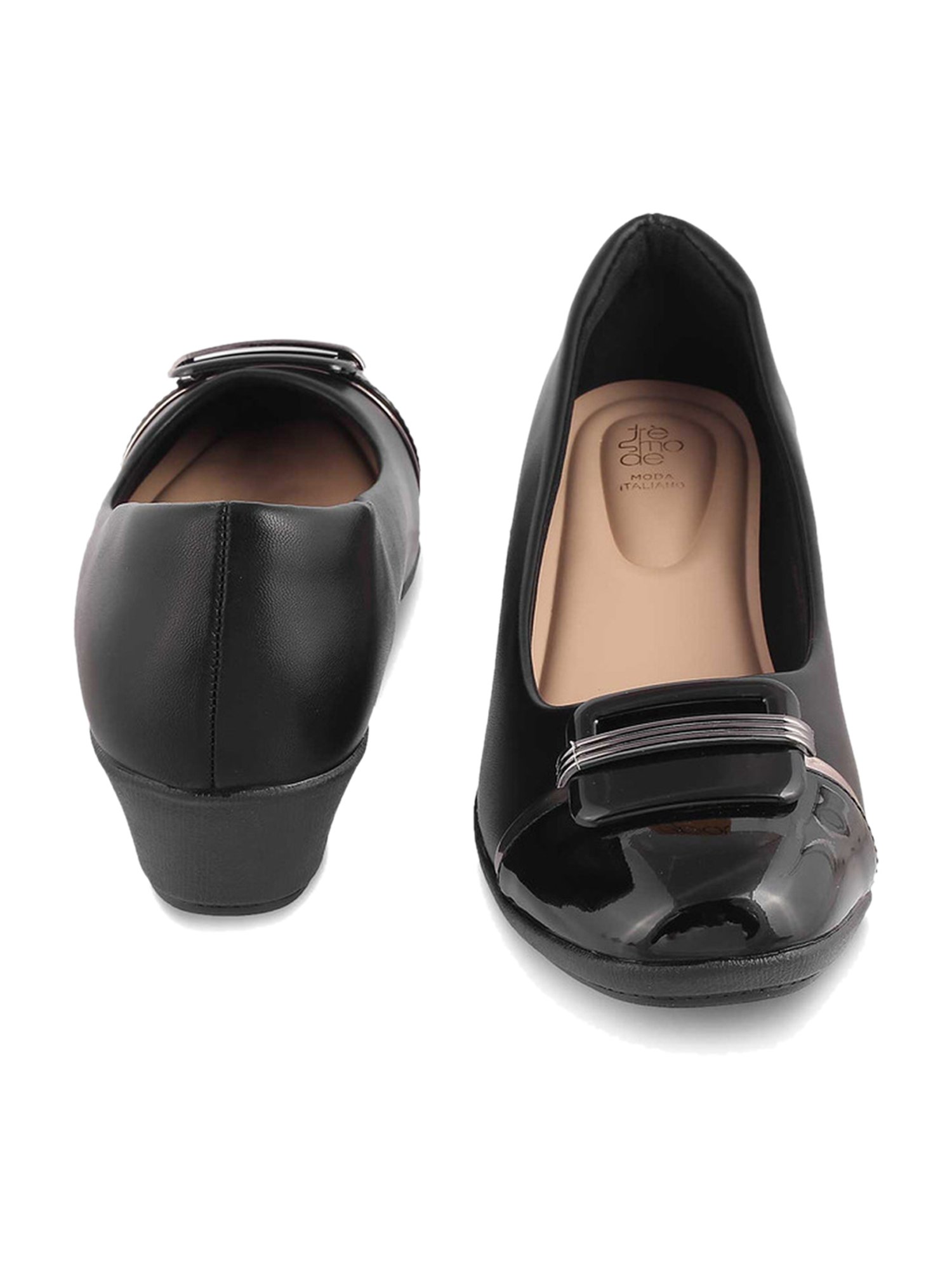 Tresmode Women's Black Wedge Ballets