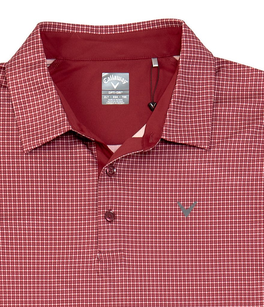 Callaway Golf Big & Tall Swing Tech Tattersall Short-Sleeve Polo Shirt