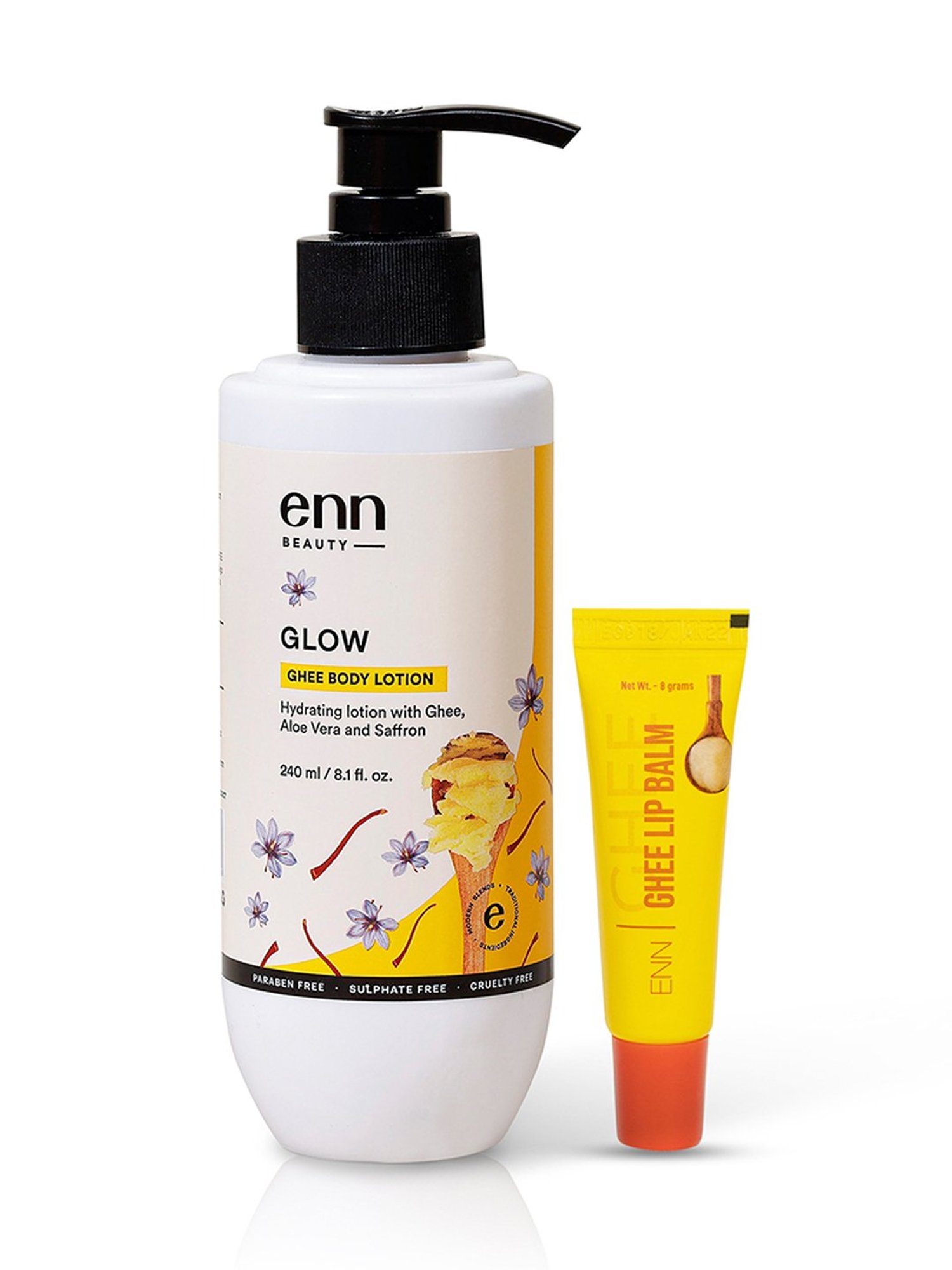 ENN Glow Ghee Body Lotion & Ghee Lip Balm Combo Kit