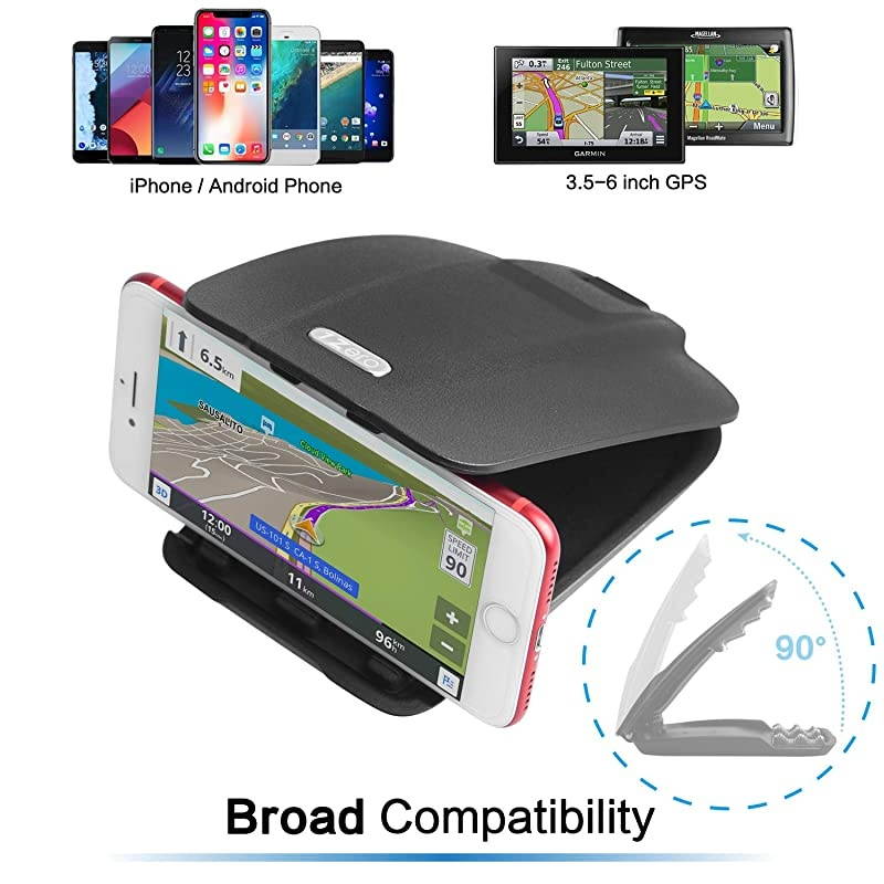 Dash Mount Matte Black Dock for Garmin Nuvi Drive Dezl Drivesmart Tomtom Magellan Roadmate Rand McNally Navman Cell Phone Car Adhesive NonSlip Dashboard Replacement Holder for Satnav