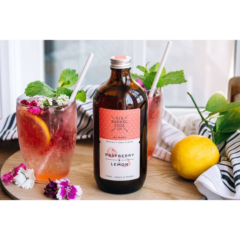 Six Barrel Soda Co. Raspberry & Lemon Soda Syrup - 16.9fl oz