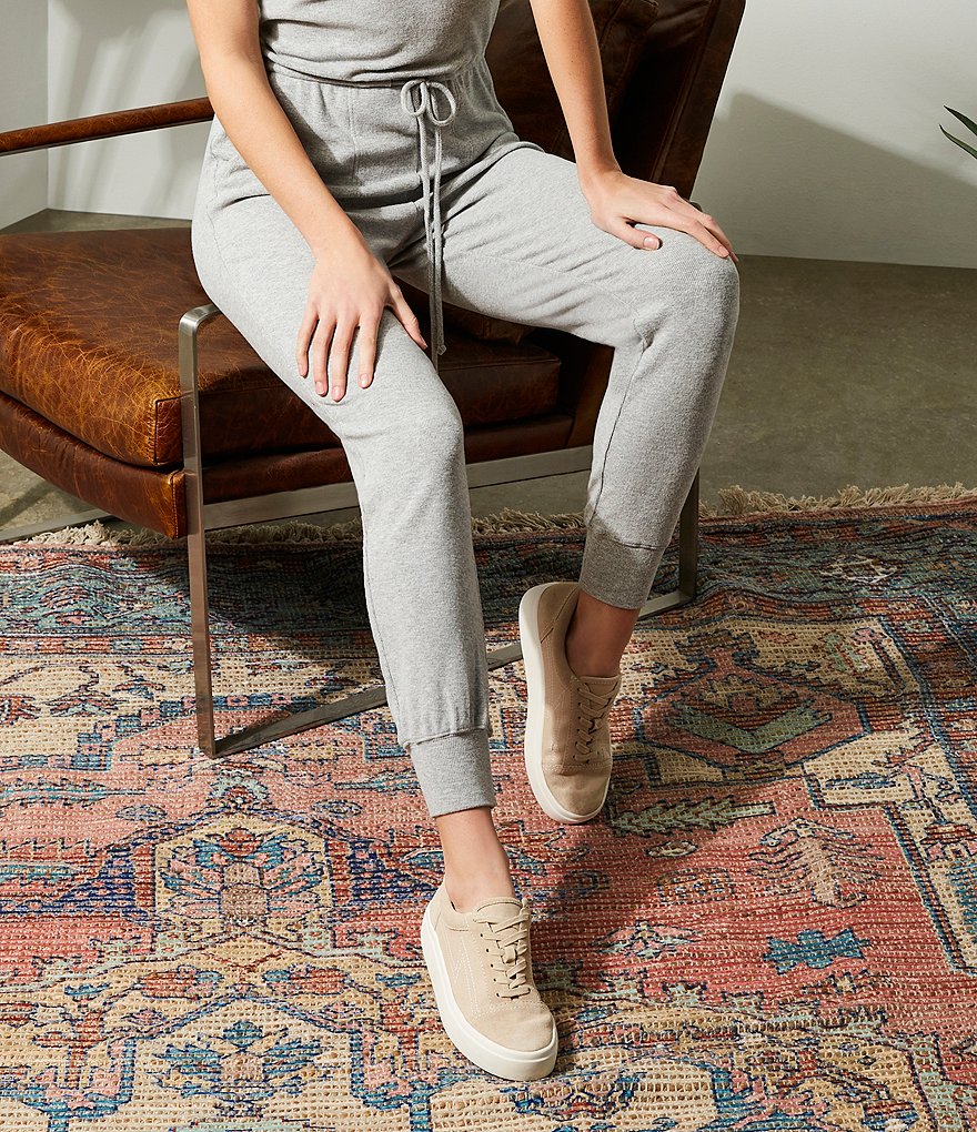 Lucky Brand Tezra Suede Canvas Lace-Up Sneakers