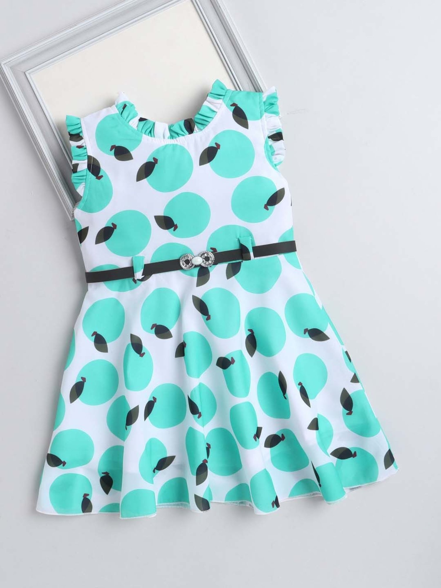 The Magic Wand Kids Blue & White Printed Dress