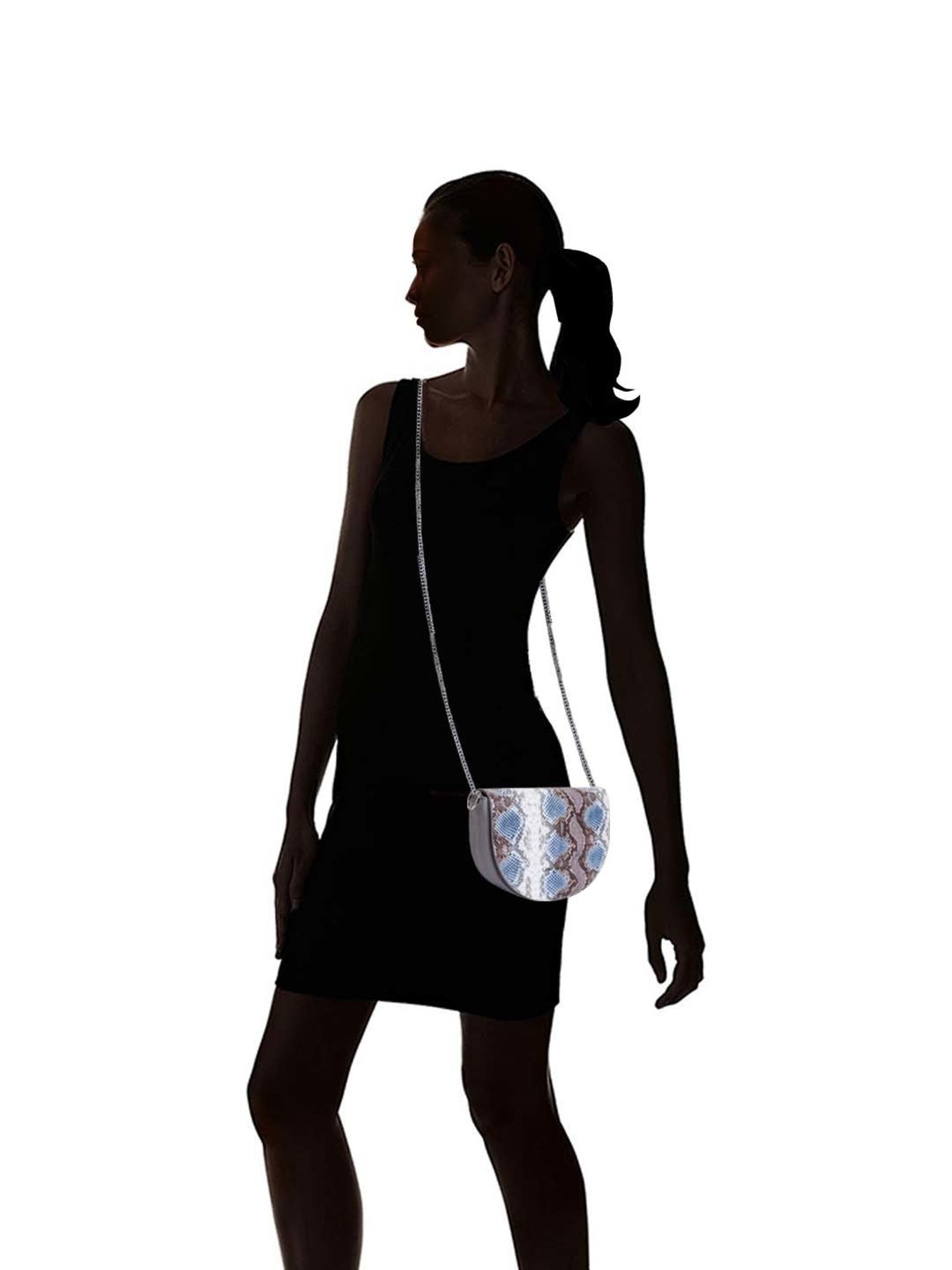 Lino Perros Blue Textured Medium Sling Handbag