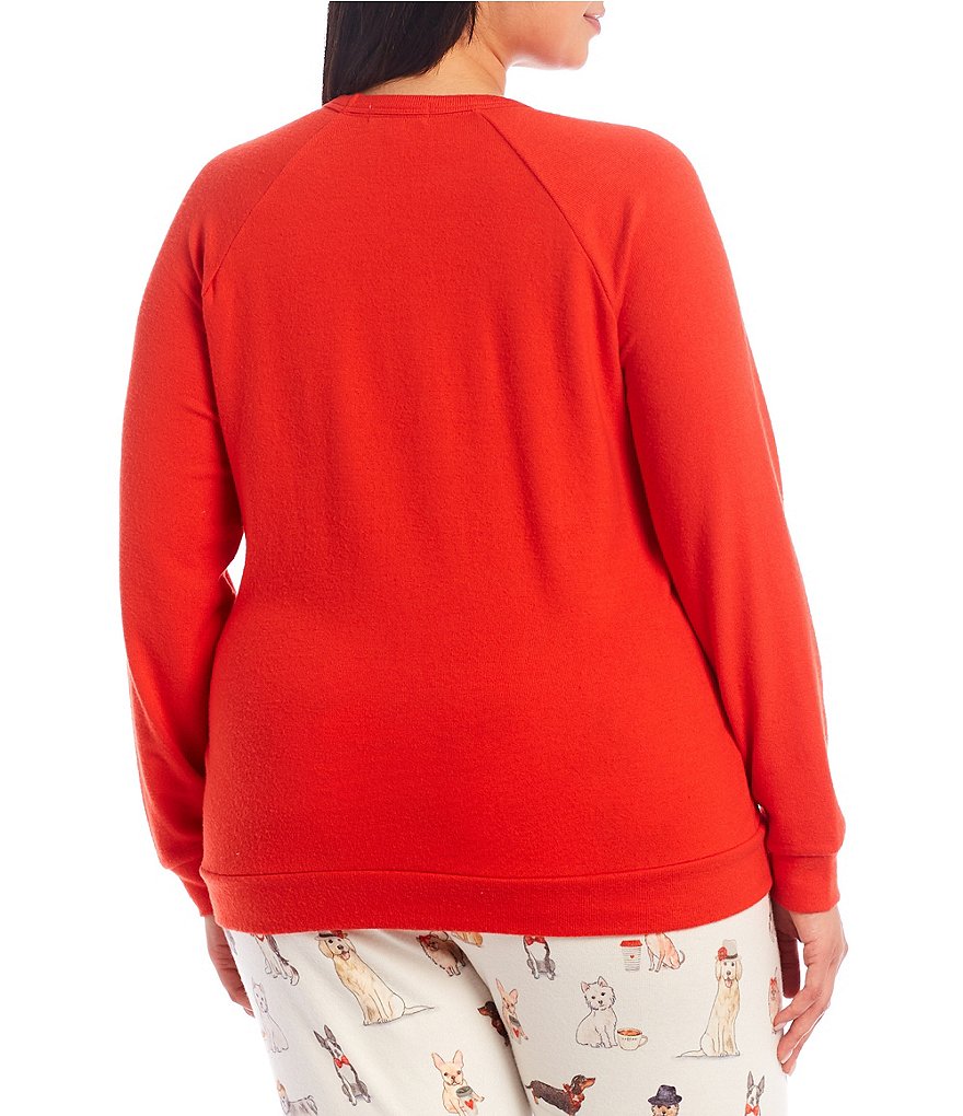 PJ Salvage Plus #double;Dog Mother, Coffee Lover#double; Jersey Knit Sleep Top