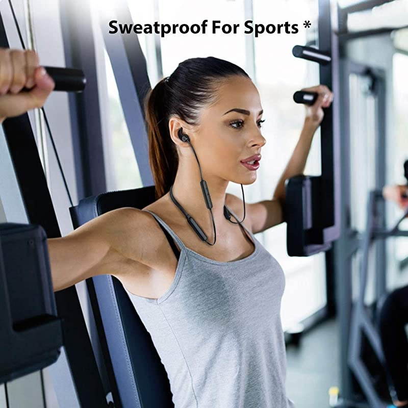 NB16 Bluetooth Neckband Headphones Earbuds for TV PC, No Delay, 20 Hrs Playtime Wireless Earphones with Mic, Magnetic, Light & Comfortable, Compatible with iPhone Cell Phones, Workout Gym