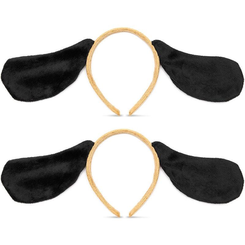 Spooky Central 2-Pack Cute Dog Ears Headband  Animal Cosplay Halloween Party Decorations, Black 8.25 x 5.7 in