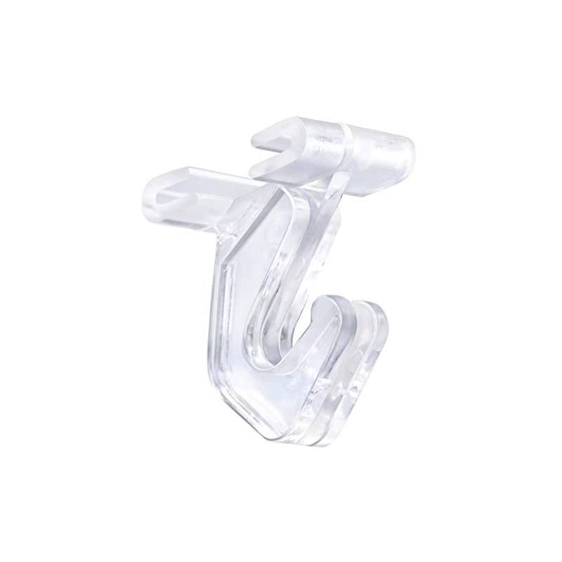 of 100 - Crystal Clear Hinged Polycarbonate Ceiling Hooks for Drop-Ceiling T-Bars, Holds up to 15 lbs. 1"W x 1 .5"H