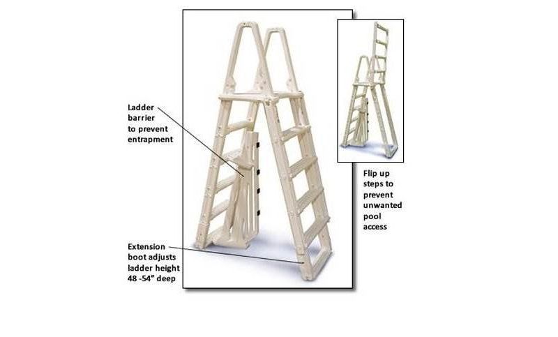Confer 7100B Evolution A Frame Above Ground Swimming Pool Ladder 48 to 54" w/Mat