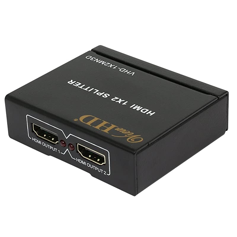 2 Port 1x2 Powered HDMI 1 in 2 Out Mini Splitter for 1080P & 3D | Model: VHD-1X2MN3D