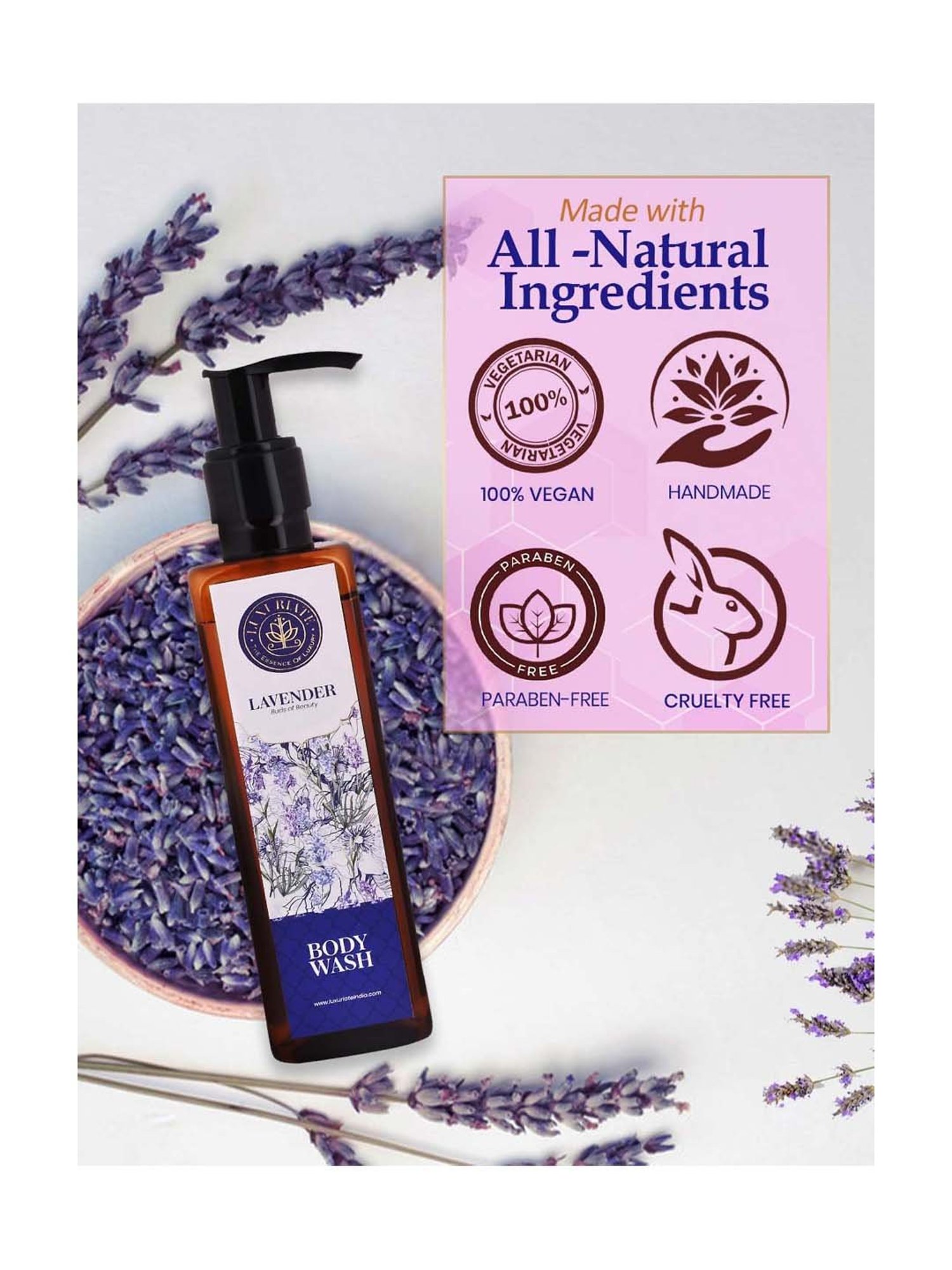 Luxuriate Lavender Buds of Beauty Fresh Body Wash Shower Liquid - 200 ml