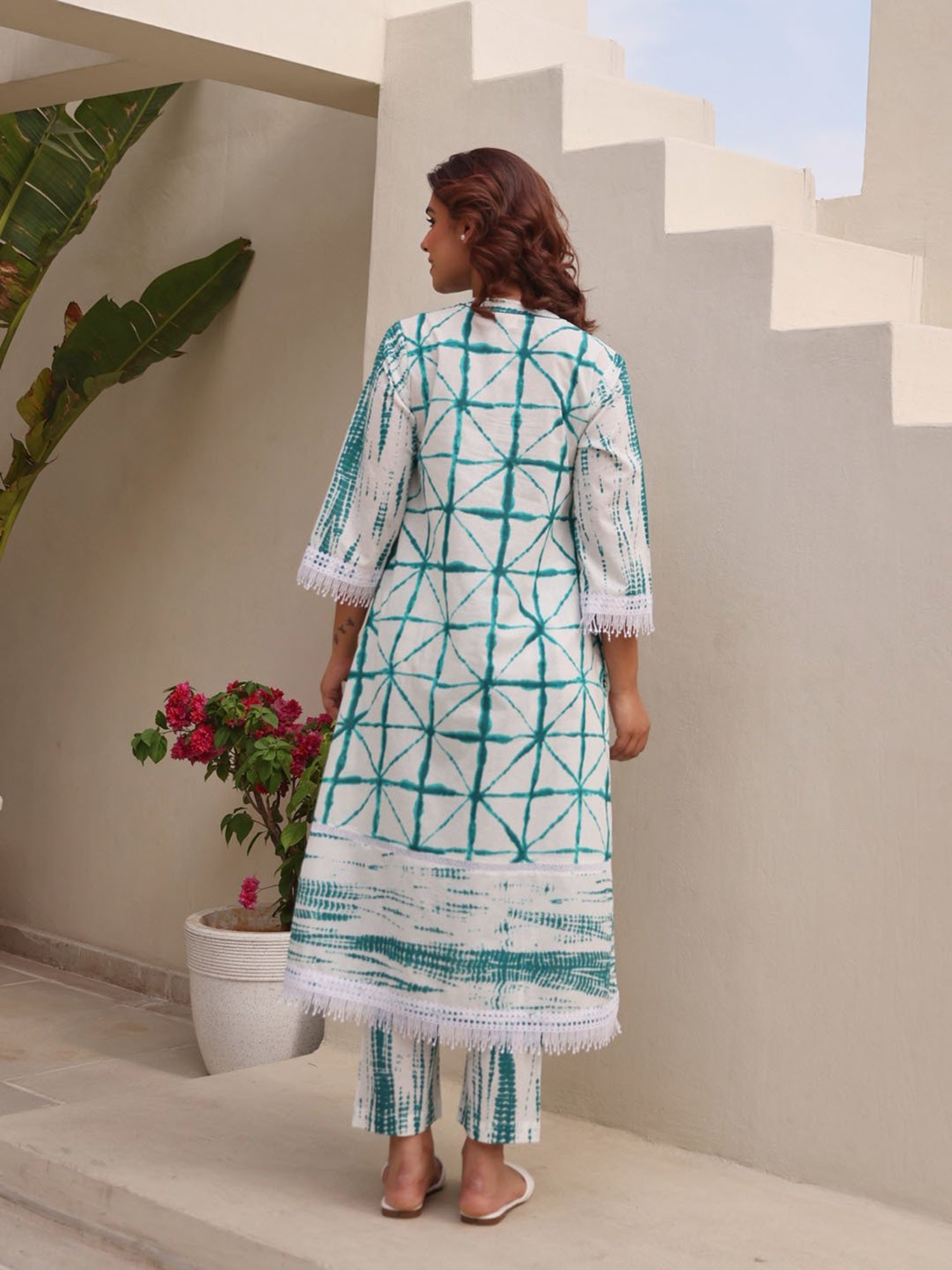 Ekohum Cotton White Kurta With Pants