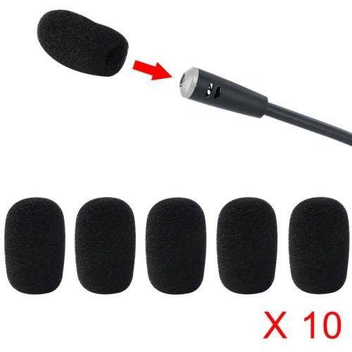 ANiceSeller 10 x 5 Pack Small Mic Microphone Windscreen Soft Foam Mic Cover Sponge Skin