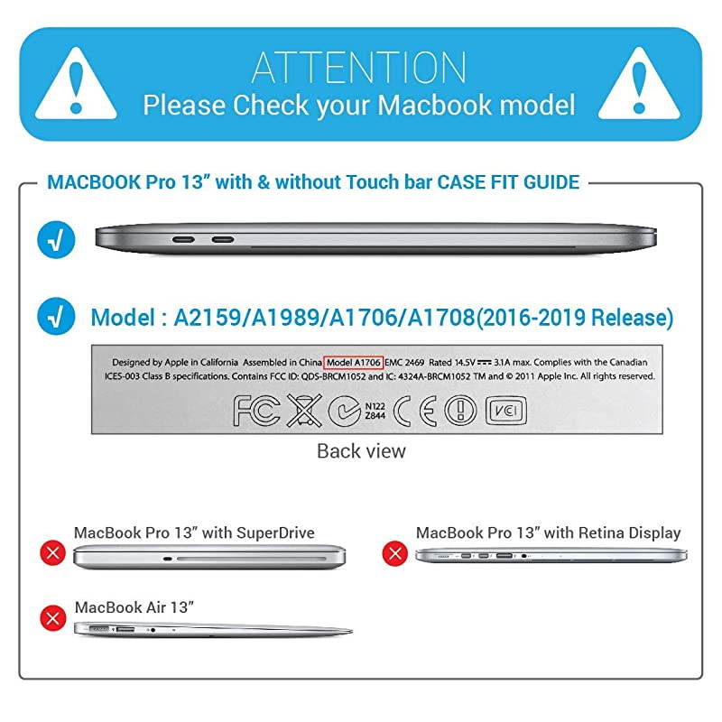 MacBook Pro 13 Inch Case 2020 2019 2018 2017 2016 A2159 A1989 A1706 A1708 Hard Shell Case with Keyboard Cover for Apple Mac Pro 13 Touch Bar Quezhal Green T13QUGN+1