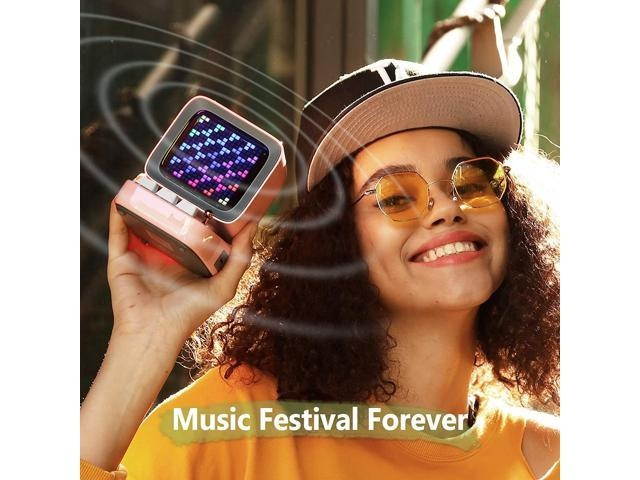 Divoom Ditoo Pixel Art Gaming Portable Bluetooth Speaker with App Controlled 16X16 LED Front Panel, Also a Smart Alarm Clock