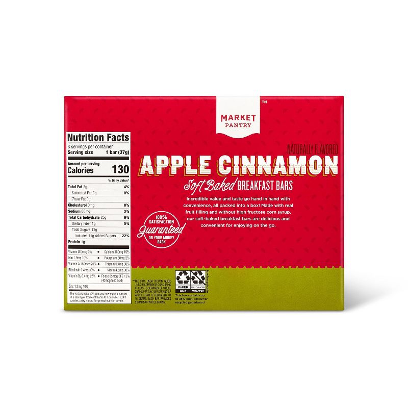 Apple Cinnamon Soft baked Breakfast Bars 8ct - Market Pantry™