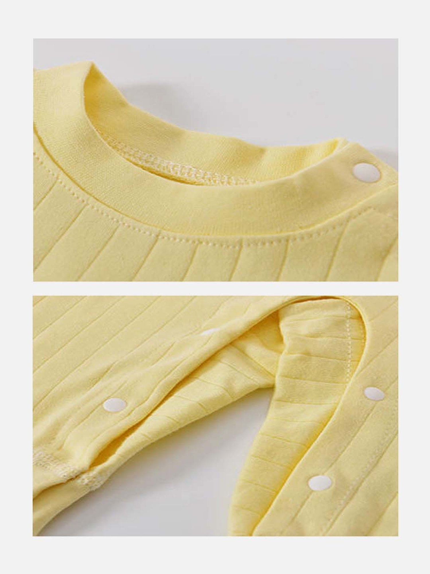 Little Surprise Box Kids Yellow & White Cotton Printed Full Sleeves Romper Set