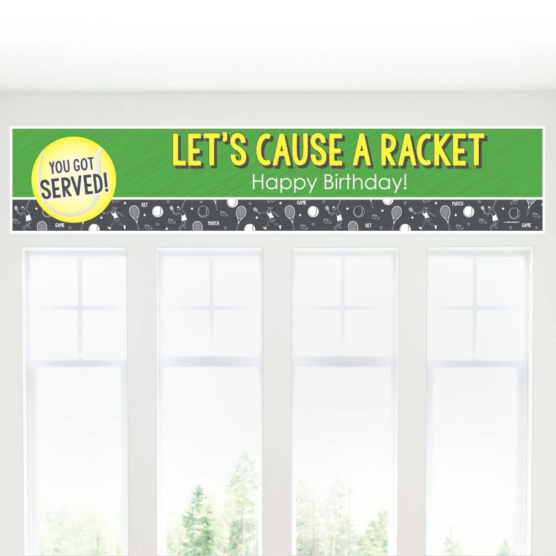 Big Dot of Happiness You Got Served - Tennis - Tennis Ball Happy Birthday Decorations Party Banner