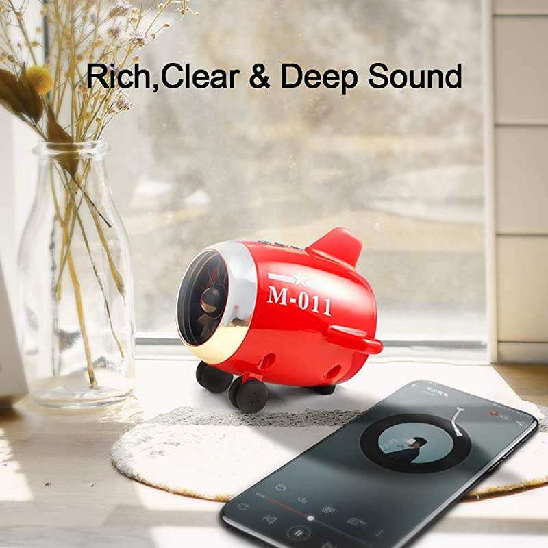 TWS Airplane Wireless Bluetooth V5.0 Speakers, Retro Speakers, Dual Audio Interconnection,Hands-free Calls,5 Hours Playtime,Micro SD Support for Kitchen Bedrooms Desk Shelf Party Outdoor (Green)