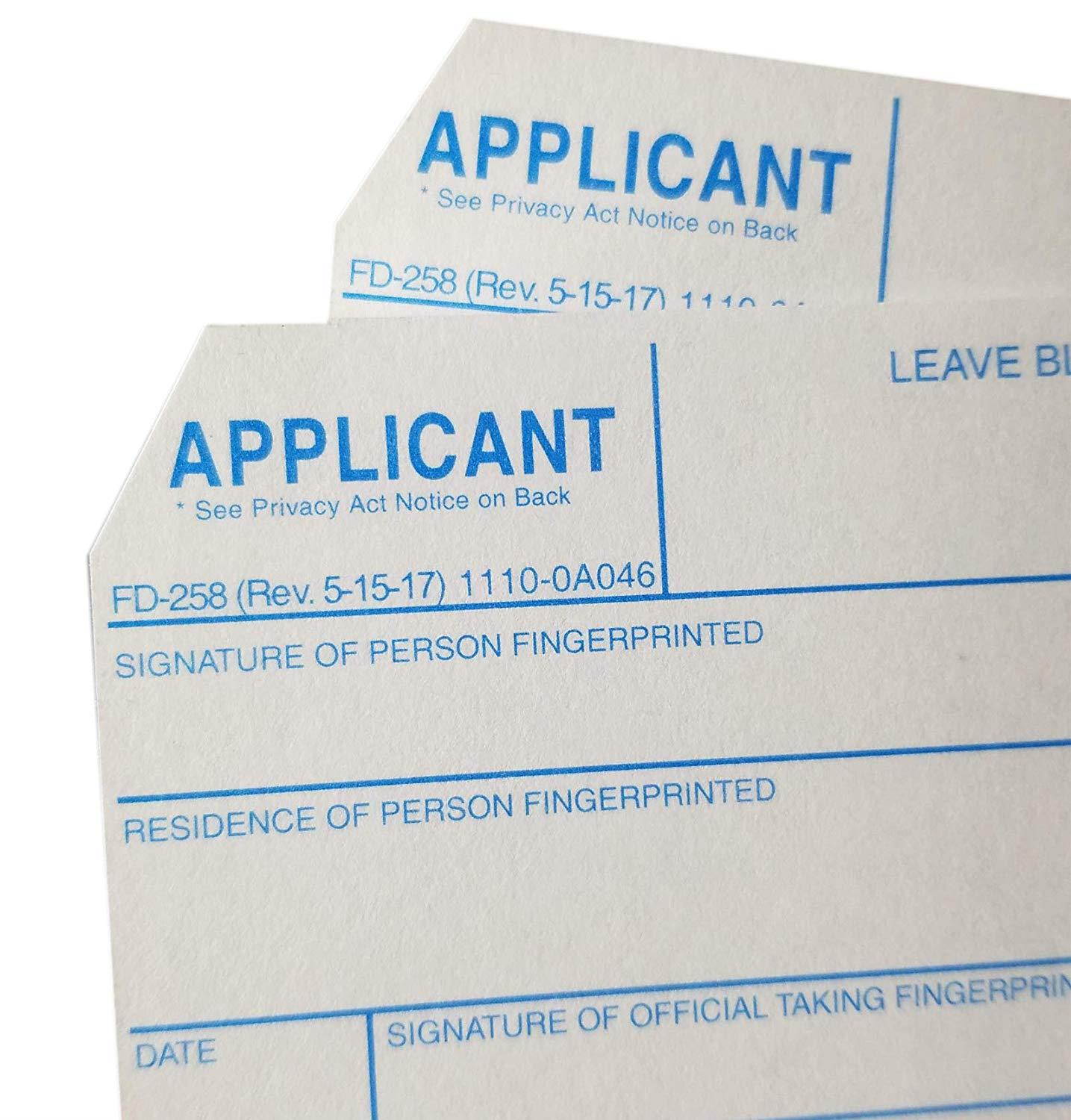 Fingerprint Cards, Applicant FD-258 (250pk)