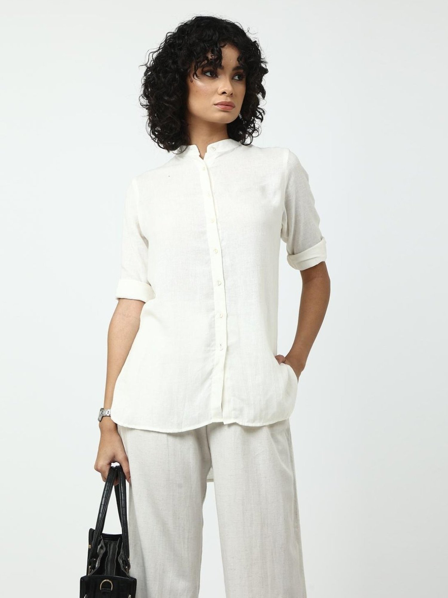 Saltpetre Claasic Linen Cream Shirt and Wide Leg Trouser Co-ord Set