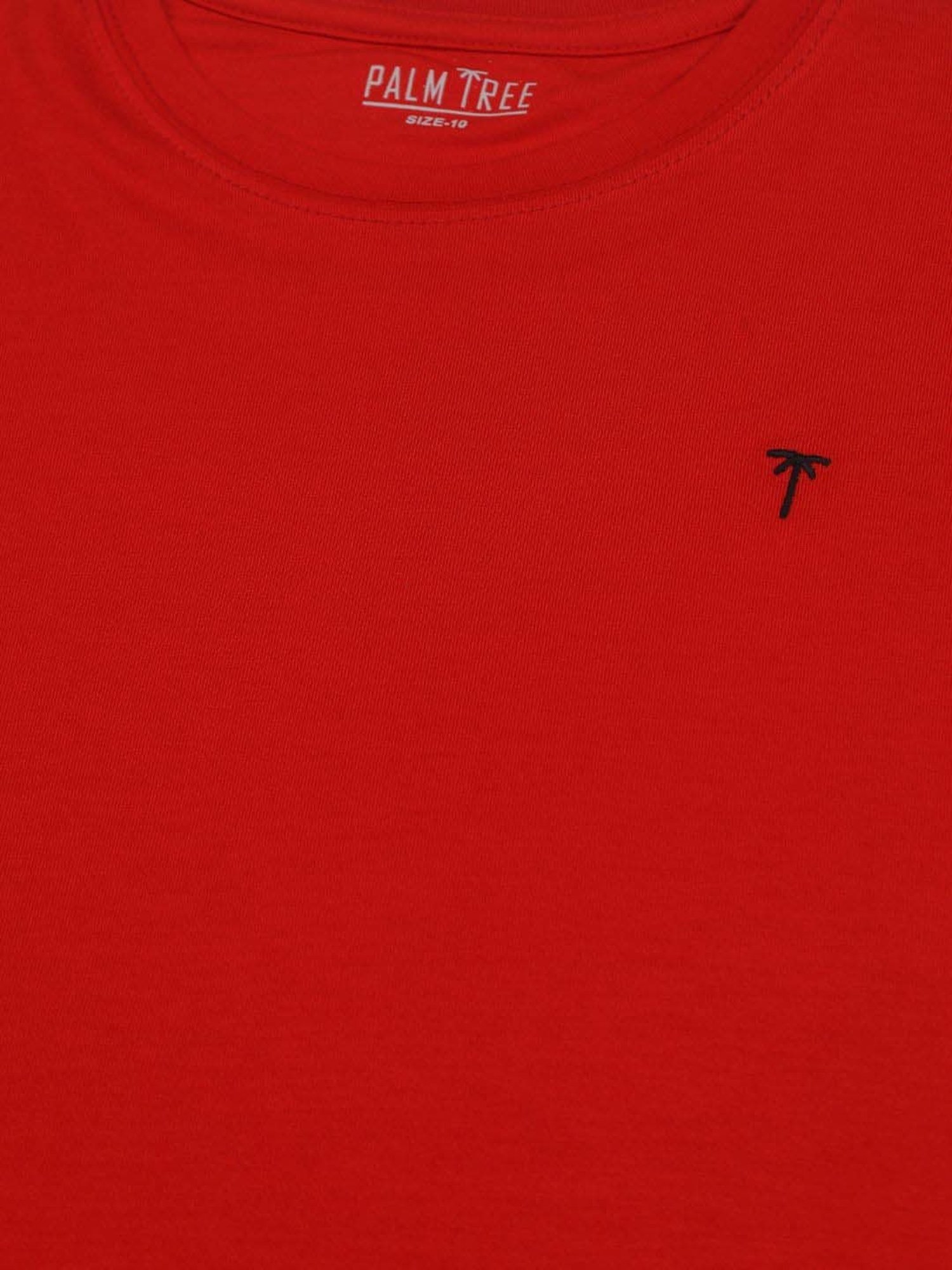 Palm Tree Kids Red Cotton Regular Fit T-Shirt