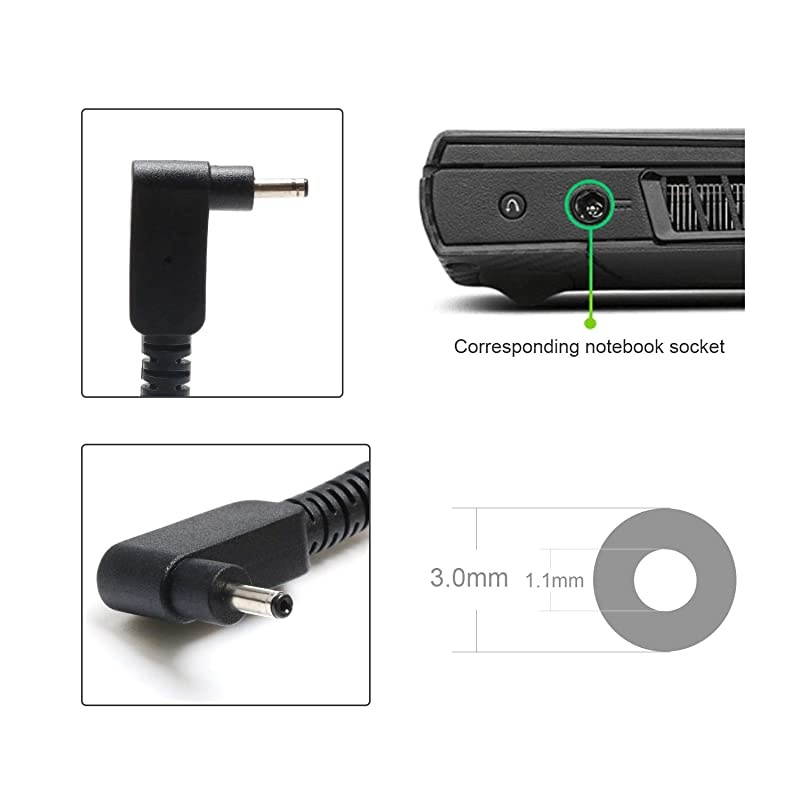Laptop AC Adapter Charger Replacement for Acer Chromebook CB3 CB5 11 13 14 15 R11 R13 A13045N2A N15Q9 C731 C738T CB3532 CB3431 CB3131 PA145026 Power Supply Cord 45W