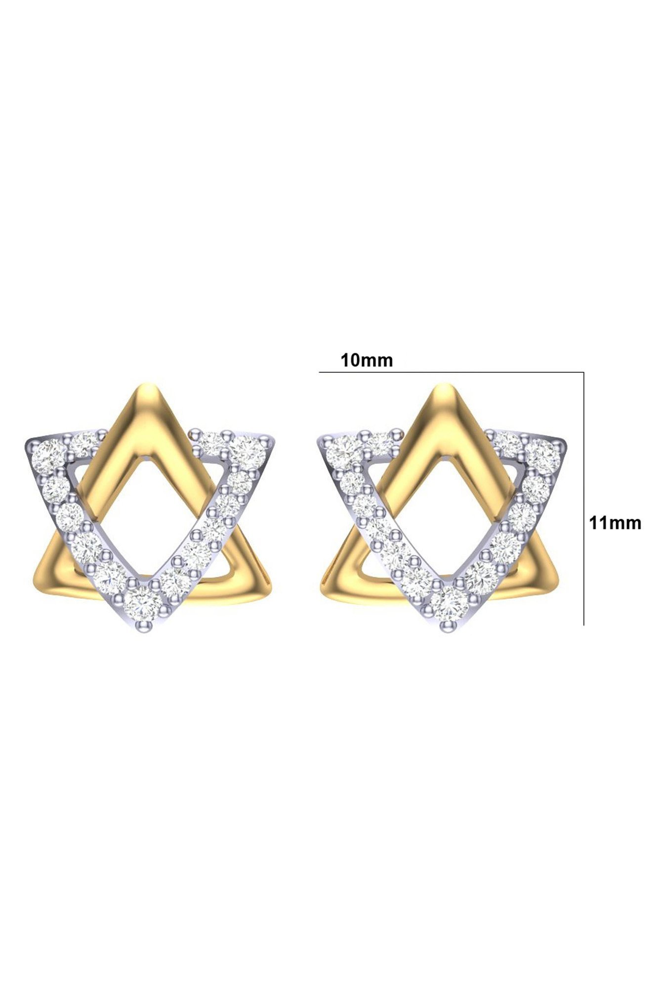 Clara Two Tone Sterling Silver Swiss CZ Stud Earrings
